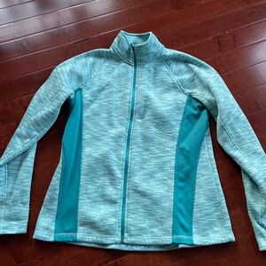 Tek Gear Teal Blue Athletic Jacket with Full Zip Pockets & Thumb Holes, size XL